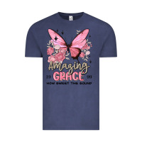 Vintage Denim amazing grace how sweet the sound butterfly Vintage Tee - MaliasSmallBusiness
