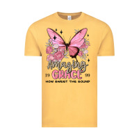 Vintage Mustard amazing grace how sweet the sound butterfly Vintage Tee - MaliasSmallBusiness