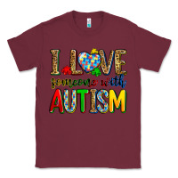 Burgundy i love someone with autism Classic Tee - Zillion Design Studio