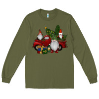 Army Green christmas gnomes with truck Long Sleeve Tee - RanaPortraitStore