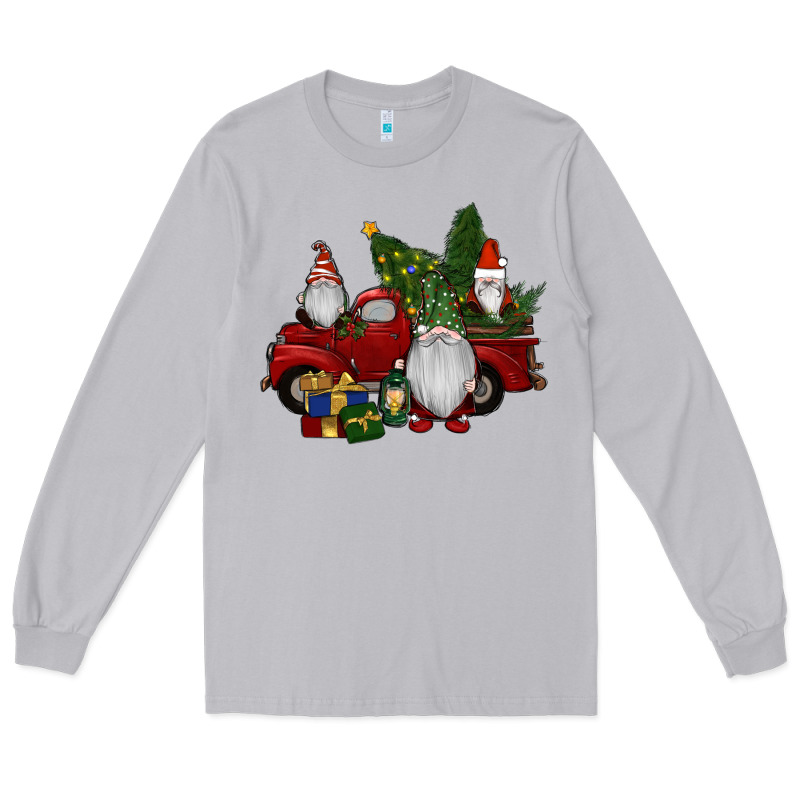 Christmas Gnomes With Truck Long Sleeve Tee by RanaPortraitStore | Teevron