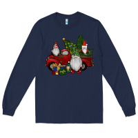 Navy christmas gnomes with truck Long Sleeve Tee - RanaPortraitStore