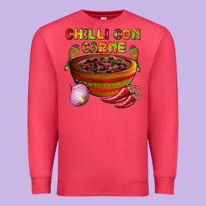 Chilli Con Carne  With Chilli Pepper Premium Sweatshirt Designed By Adodesignshop