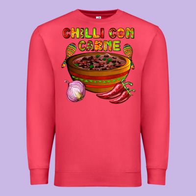 Chilli Con Carne  With Chilli Pepper Premium Sweatshirt Designed By Adodesignshop