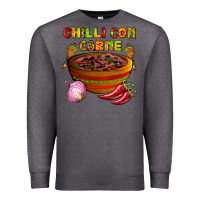 Charcoal Heather chilli con carne  with chilli pepper Premium Sweatshirt - AdoDesignShop
