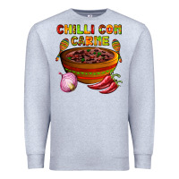 Heather Grey chilli con carne  with chilli pepper Premium Sweatshirt - AdoDesignShop