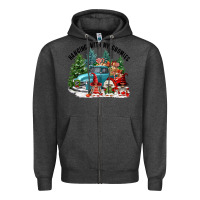 Charcoal Heather hanging with my gnomies Zipper Hoodie - FaDigitalArtStudio