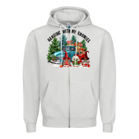 Dove Grey hanging with my gnomies Zipper Hoodie - FaDigitalArtStudio