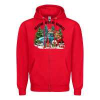 Red hanging with my gnomies Zipper Hoodie - FaDigitalArtStudio