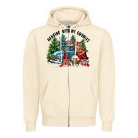 Sandshell hanging with my gnomies Zipper Hoodie - FaDigitalArtStudio