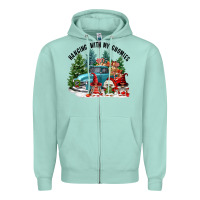 Seafoam hanging with my gnomies Zipper Hoodie - FaDigitalArtStudio
