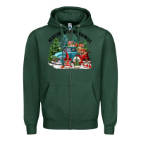 Sports Green hanging with my gnomies Zipper Hoodie - FaDigitalArtStudio