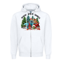 White hanging with my gnomies Zipper Hoodie - FaDigitalArtStudio