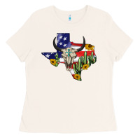 Bone bull skull texas map american playng Ladies Tee - BarkalooDesign