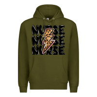 Army Green nurse lightning bolt Premium Hoodie - MaliasSmallBusiness