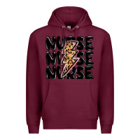 Burgundy nurse lightning bolt Premium Hoodie - MaliasSmallBusiness