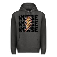 Charcoal Heather nurse lightning bolt Premium Hoodie - MaliasSmallBusiness