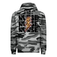Slate Camo nurse lightning bolt Premium Hoodie - MaliasSmallBusiness