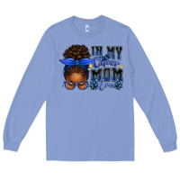Colony Blue in my cheer mom era afro messy bun Long Sleeve Tee - texasbilliewilder