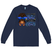 Navy in my cheer mom era afro messy bun Long Sleeve Tee - texasbilliewilder