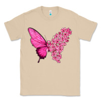 Mushroom Pink Flowers and Breast Cancer Ribbon Butterfly Classic Tee - texasbilliewilder