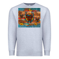 Heather Grey saddle horseshoe leopard sunflower Premium Sweatshirt - Artiststas