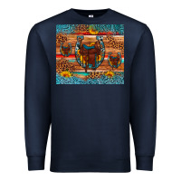 Navy saddle horseshoe leopard sunflower Premium Sweatshirt - Artiststas