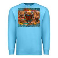 Ocean Blue saddle horseshoe leopard sunflower Premium Sweatshirt - Artiststas