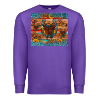 Purple saddle horseshoe leopard sunflower Premium Sweatshirt - Artiststas