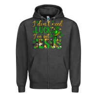 Charcoal Heather i dont need luck ive got jesus st. patricks day Zipper Hoodie - Neo Western