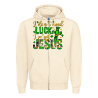 Sandshell i dont need luck ive got jesus st. patricks day Zipper Hoodie - Neo Western