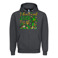 Smoke i dont need luck ive got jesus st. patricks day Zipper Hoodie - Neo Western