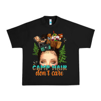 Black messy bun camp hair dont care Urban Heavy Tee - texasbilliewilder