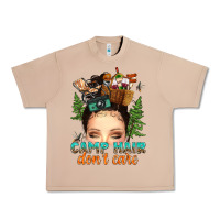 Burro messy bun camp hair dont care Urban Heavy Tee - texasbilliewilder