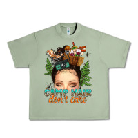 Oil Green messy bun camp hair dont care Urban Heavy Tee - texasbilliewilder
