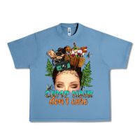 Pebble Blue messy bun camp hair dont care Urban Heavy Tee - texasbilliewilder