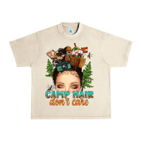 Sandshell messy bun camp hair dont care Urban Heavy Tee - texasbilliewilder