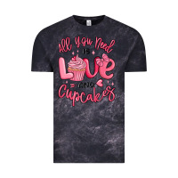 Cloud Black all you need is love and cupcakes valentines day Vintage Tee - MaliasSmallBusiness