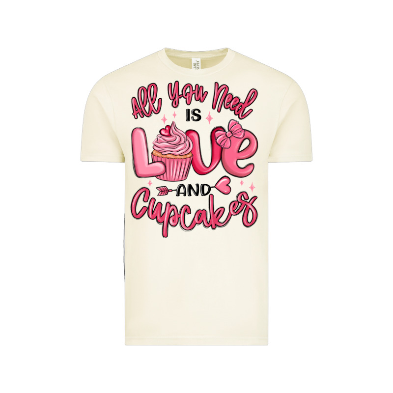 All You Need Is Love And Cupcakes Valentines Day Vintage Tee by MaliasSmallBusiness | Teevron