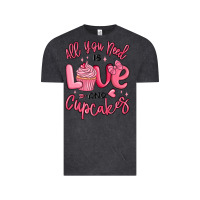 Vintage Black all you need is love and cupcakes valentines day Vintage Tee - MaliasSmallBusiness