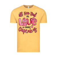 Vintage Mustard all you need is love and cupcakes valentines day Vintage Tee - MaliasSmallBusiness