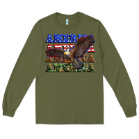 Army Green america america america america Long Sleeve Tee - Zillion Design Studio