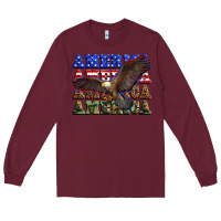 Burgundy america america america america Long Sleeve Tee - Zillion Design Studio