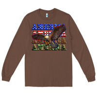 Chestnut america america america america Long Sleeve Tee - Zillion Design Studio