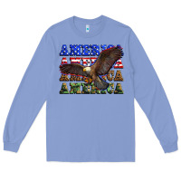Colony Blue america america america america Long Sleeve Tee - Zillion Design Studio
