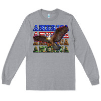 Heather Grey america america america america Long Sleeve Tee - Zillion Design Studio