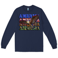 Navy america america america america Long Sleeve Tee - Zillion Design Studio