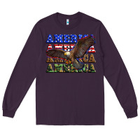 Plum america america america america Long Sleeve Tee - Zillion Design Studio
