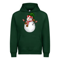 Forest Green Snowman Urban Hoodie - NancyCooperArtShop