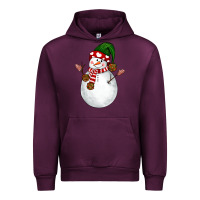 Mauve Wine Snowman Urban Hoodie - NancyCooperArtShop